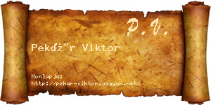 Pekár Viktor névjegykártya